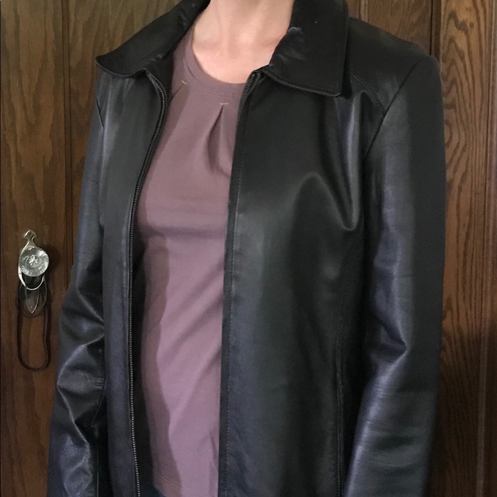 Black Lambskin Leather Jacket - Picture 5 of 9